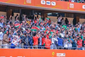 Harambee Stars fans during Kenya Vs Morocco CHAN 2024 clash.